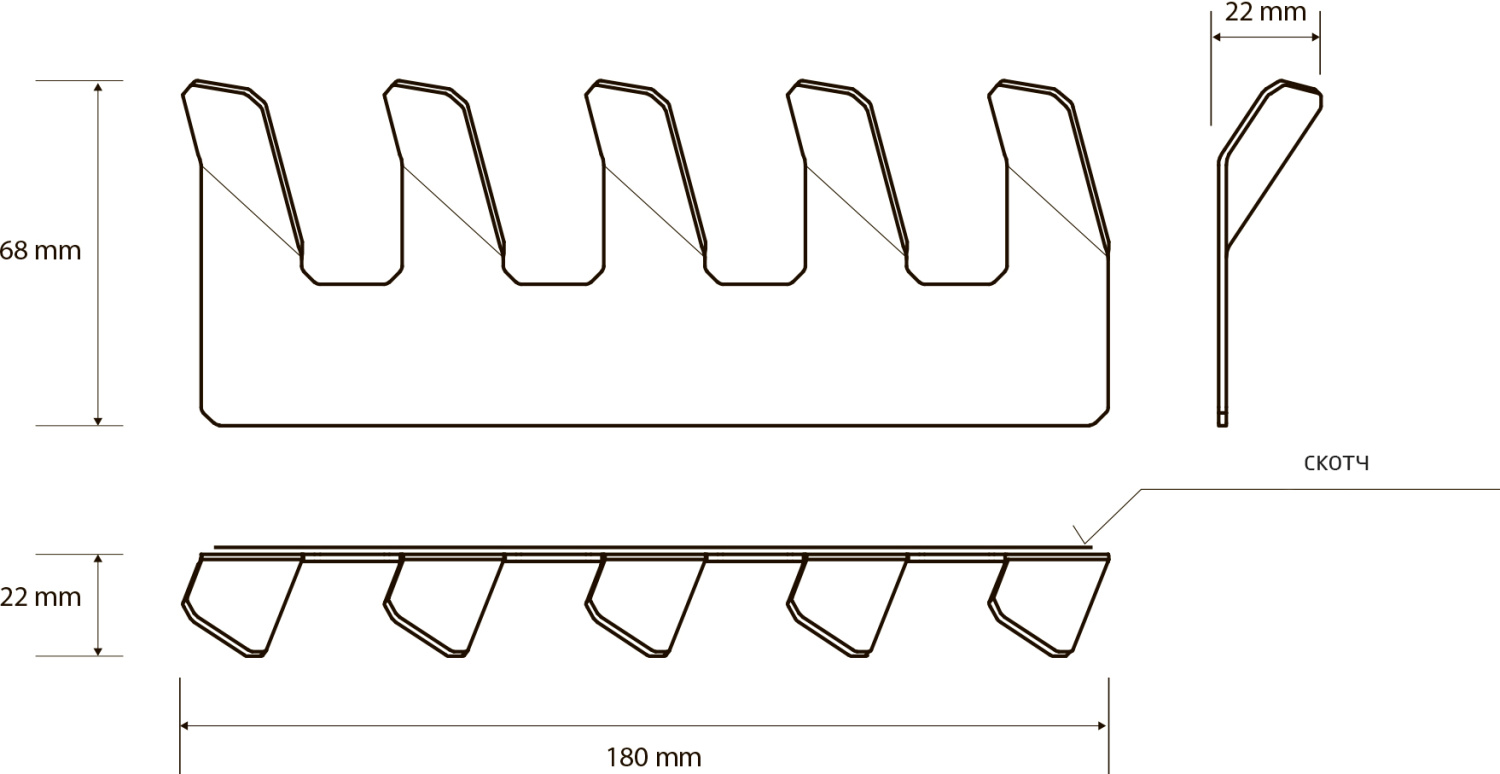 Bemeta Niva Планка с 5ю крючками 101106045