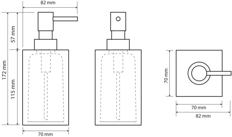 Bemeta Vista Дозатор для жидкого мыла настольный, пластиковая колба, цвет: хром 120109016-101