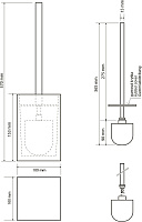 Bemeta Vista Ершик для унитаза напольный с пластиковой колбой, цвет: бежевый 120113316-101