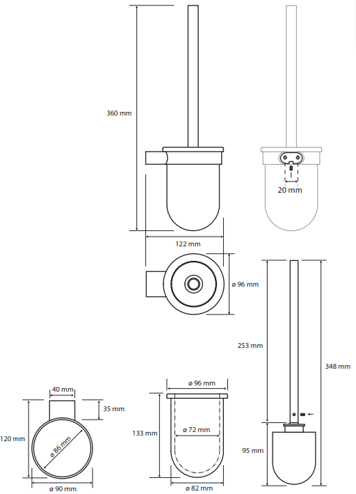 Bemeta Organic Ёршик подвесной, стекло цвет: хром 157113141