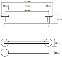 Bemeta Amber Полотенцедержатель 60 см, цвет: медное золото матовoe 155204042