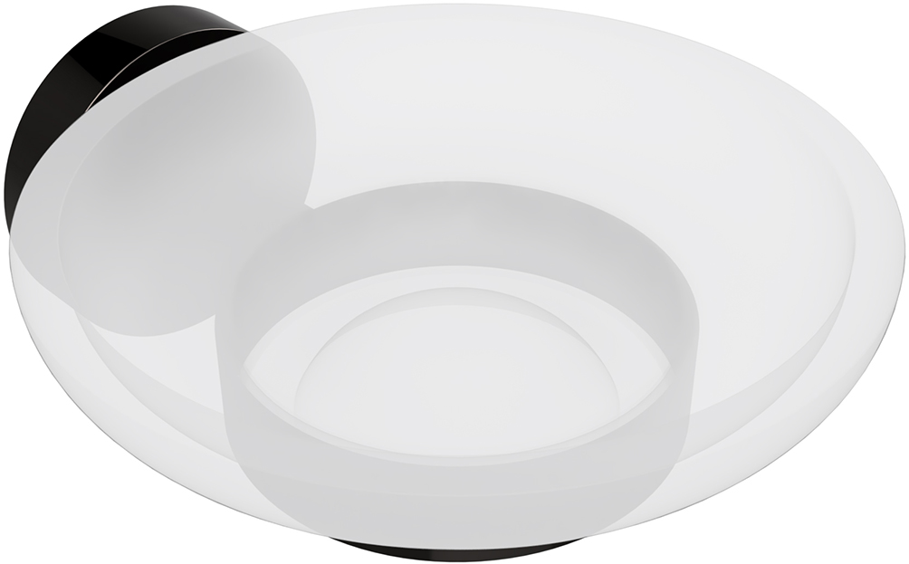 Bemeta Hematit Мыльница стеклянная, цвет: антрацит глянцевый 159108042