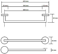 Bemeta Hematit Полотенцедержатель 60 см, цвет: антрацит глянцевый 159204042