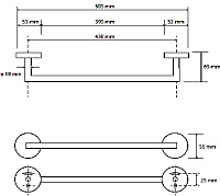 Bemeta Graphit Полотенцедержатель 45 см, цвет: антрацит матовый 156204022