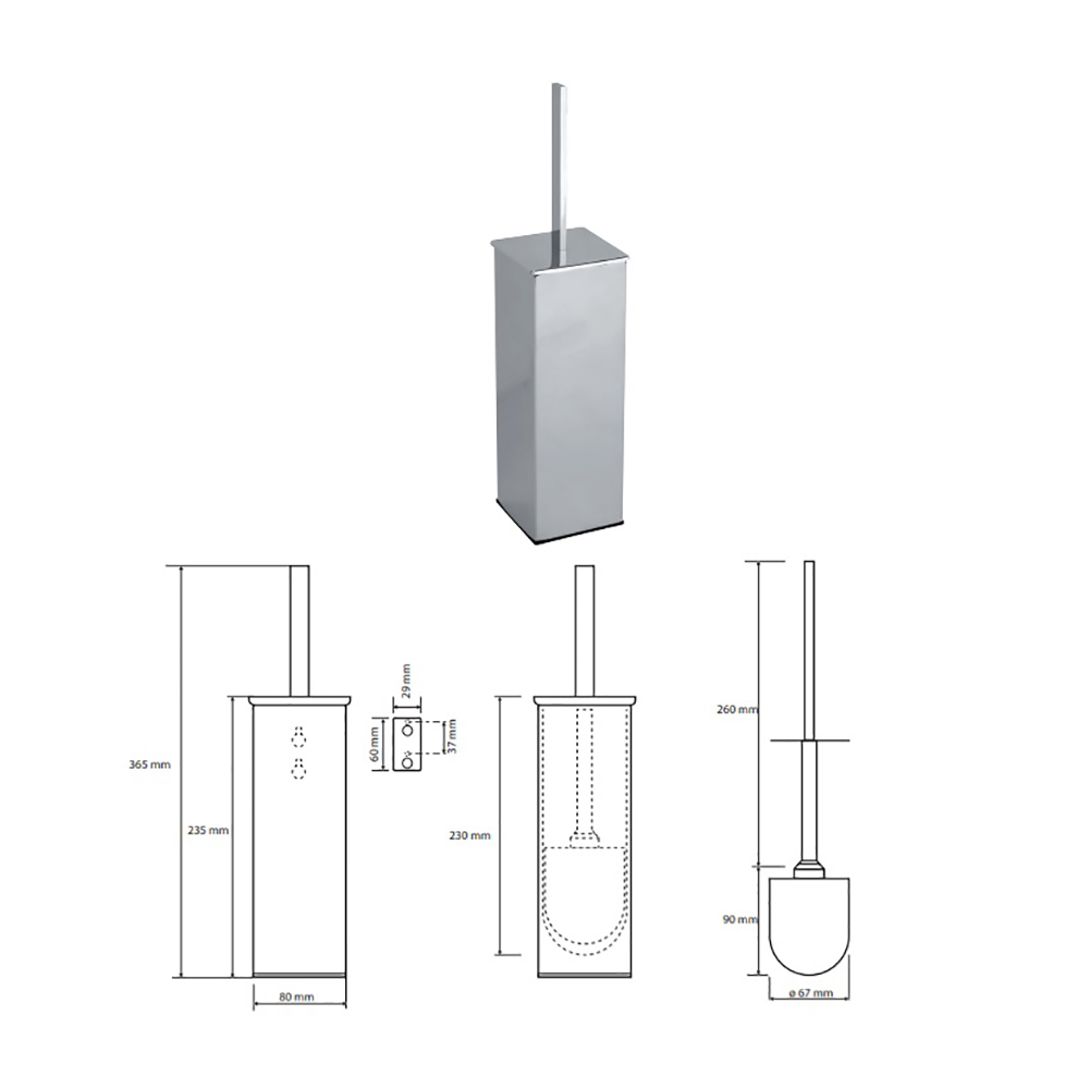 Bemeta Plaza Ершик для унитаза подесной/напольный, цвет: хром 118213092