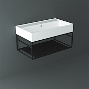 Simas Agile Консоль под раковину AG81 подвесная 81х46х28h см, прямоугольная, цвет: черный матовый AGSS81