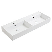 Simas Agile Раковина подвесная с 2мя чашами 121х46 см, без перелива, цвет: белый глянцевый AG121D bi*0