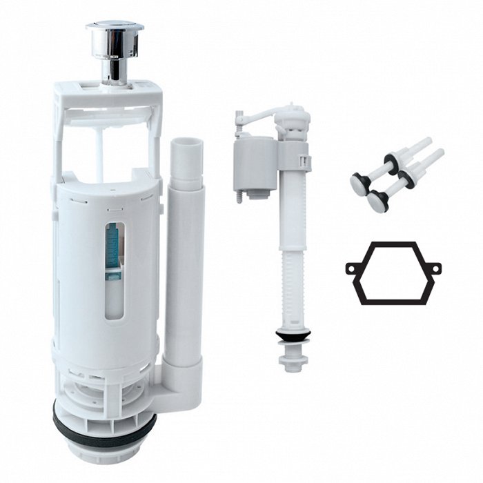 Iddis Арматура двухуровневая водосливная, цвет: белый F012400-02K