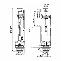 Iddis Арматура двухуровневая водосливная, цвет: белый F012400-02K