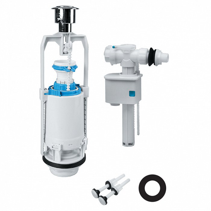 Iddis Арматура одноуровневая водосливная, боковой подвод, цвет: белый F012400-0005