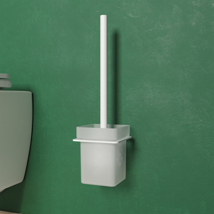 Iddis Slide Ершик для унитаза подвесной со стеклянной колбой, цвет: белый SLIWTG0i47