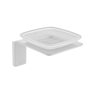 Iddis Slide Мыльница со стеклянной чашей, подвесная, цвет: белый SLIWTG0i42