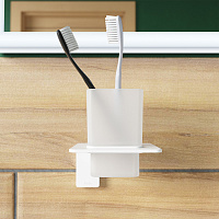 Iddis Slide Держатель со стаканом, мат.стекло, цвет: белый SLIWTG1i45