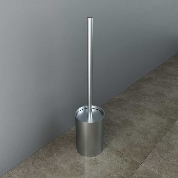 Iddis Petite Ершик для унитаза напольный с латунной колбой, цвет: сатин PETSSPOi47