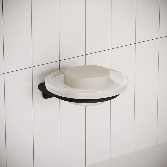 Iddis Noa Мыльница со стеклянной чашей, подвесная, цвет: черный NOABLG0i42