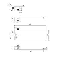 Iddis Slide Шланговое подключение с держателем для лейки и полкой, цвет: черный SLIAB00i62