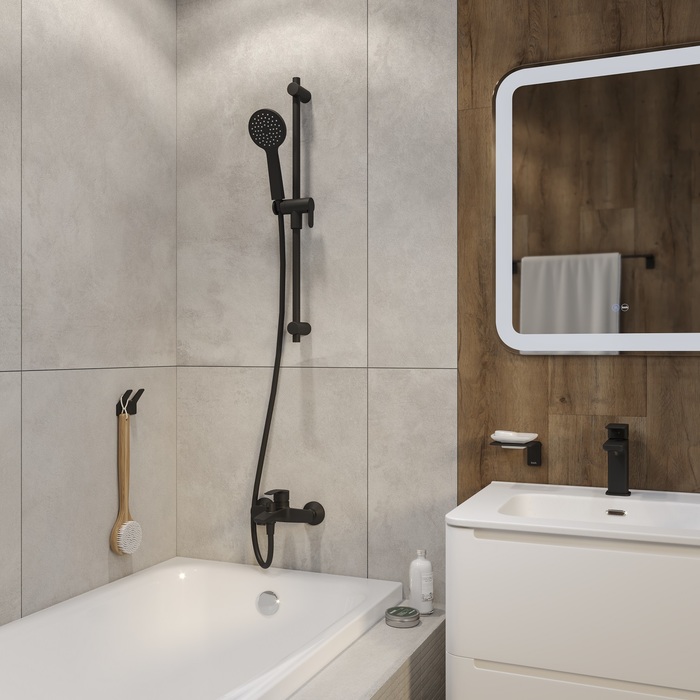 Iddis Ray Душевая штанга 10,9х7,8х70h см, цвет: черный RAY70B0i17