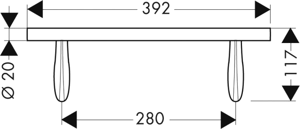 Axor Massaud Поручень 28 см подвесной, латунь, цвет: хром глянцевый 42230000