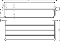 Axor Universal Circular Полка 65x25 см, подвесная, латунь, цвет: хром 42843000