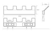 Bemeta Nero Планка с 4-мя крючками, цвет черный 135105210