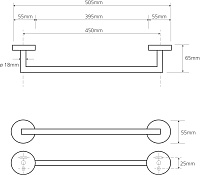 Bemeta Dark Полотенцедержатель 50,5 см, цвет: черный матовый 104204020