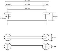 Bemeta Brilo Полотенцедержатель 60 см, цвет: золото глянцевое 161204042