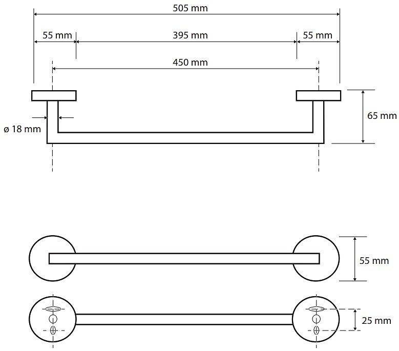Bemeta Sablo Полотенцедержатель, 45 см, подвесной, цвет: золото матовое 160204020
