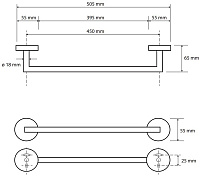 Bemeta Sablo Полотенцедержатель, 45 см, подвесной, цвет: золото матовое 160204020