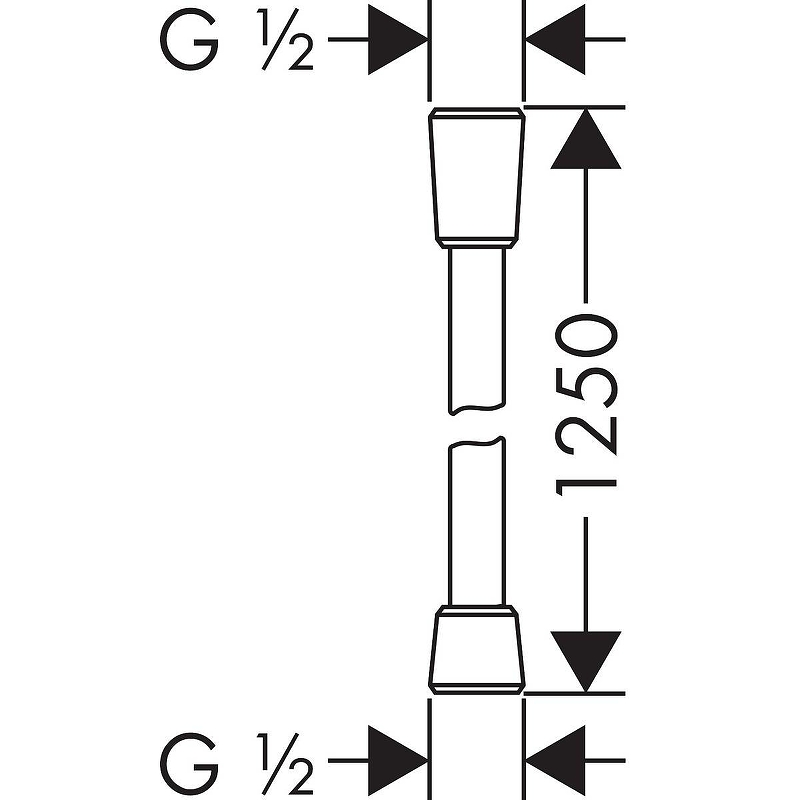 Hansgrohe Isiflex Душевой шланг 125 см с защитой от перекручивания, цвет: шлифованный черный хром 28272340