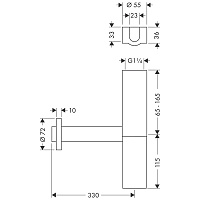 Axor Flowstar Дизайнерский сифон, цвет: шлифованный никель 51303820