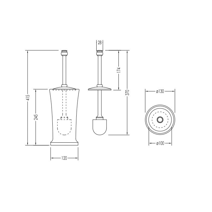 Devon&Devon First Class Ершик напольный, цвет хром DD33120CR