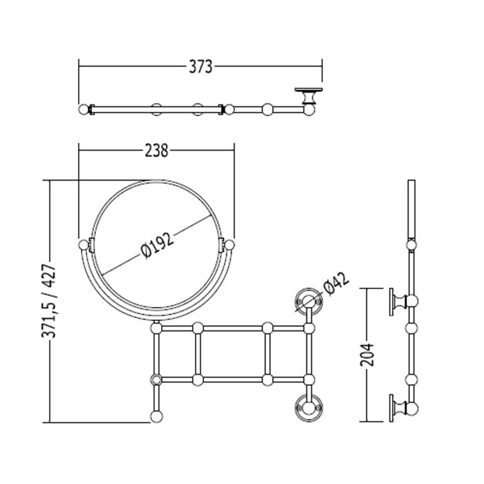 Devon&Devon First Class Косметическое зеркало поворотное, цвет хром DD33150CR