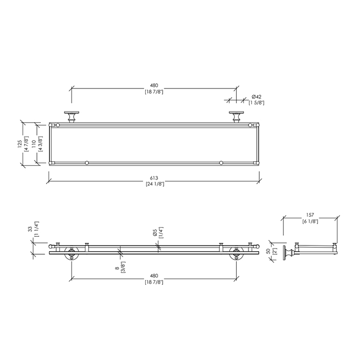 Devon&Devon First Class Полочка стеклянная, цвет хром DD33024CR