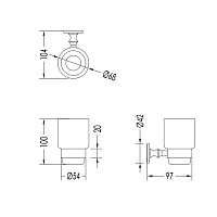Devon&Devon First Class Стакан для зубных щеток подвесной, керамический, цвет: золото DD33070OT