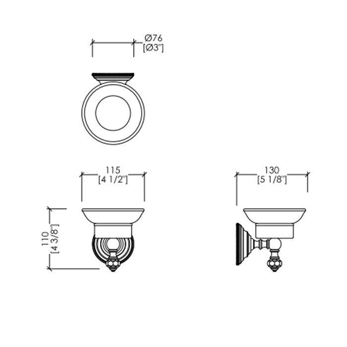 Devon&Devon Gemstone Мыльница с керамической чашей, подвесная, цвет: никель GEM701NK