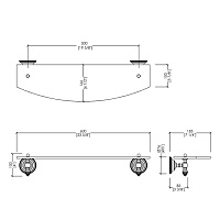 Devon&Devon Gemstone Полка стеклянная 60 см, цвет никель блестящий GEM710NK