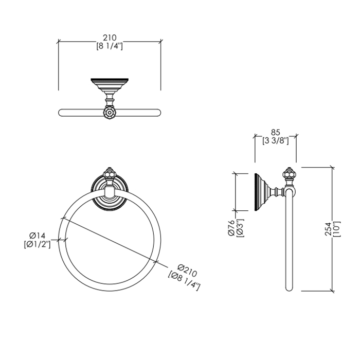 Devon&Devon Gemstone Полотенцедержатель -кольцо, цвет никель блестящий GEM707NK