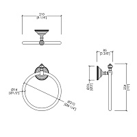Devon&Devon Gemstone Полотенцедержатель -кольцо, цвет никель блестящий GEM707NK