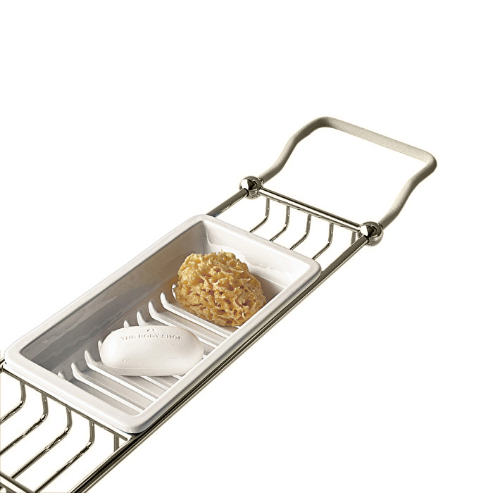 Devon&Devon Grace Полка поперечная для ванны, никель блестящий/керамика GR14NK