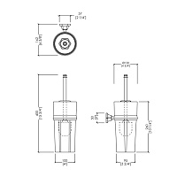 Devon&Devon Jubilee Ершик для унитаза подвесной с керамической колбой, цвет: никель JB120NK