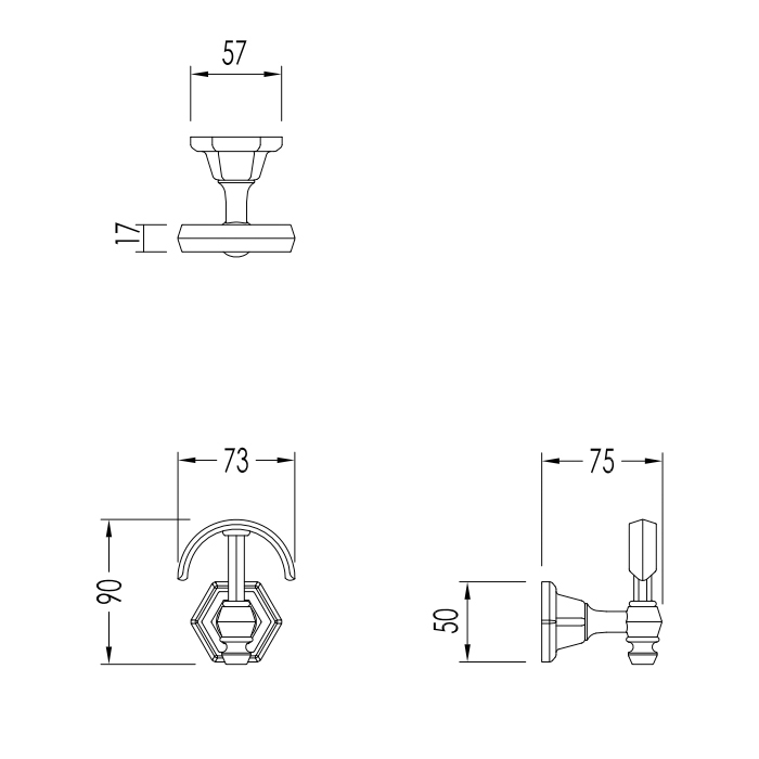 Devon&Devon Jubilee Вешалка настенная-крючок цвет хром JB113CR