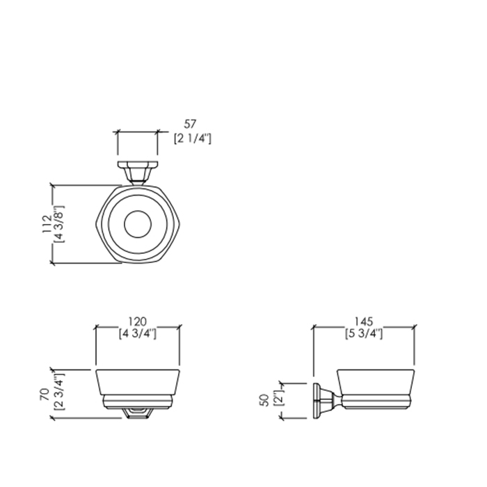 Devon&Devon Jubilee Мыльница с керамической чашей, подвесная, цвет: хром JB101CR