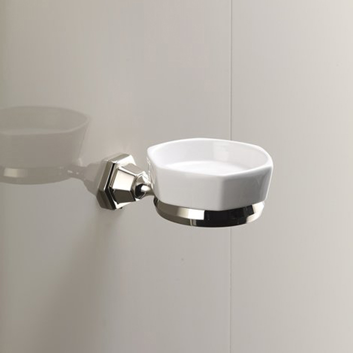 Devon&Devon Jubilee Мыльница с керамической чашей, подвесная, цвет: никель JB101NK