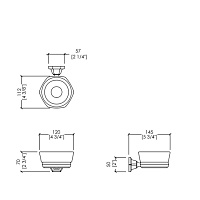Devon&Devon Jubilee Мыльница с керамической чашей, подвесная, цвет: никель JB101NK