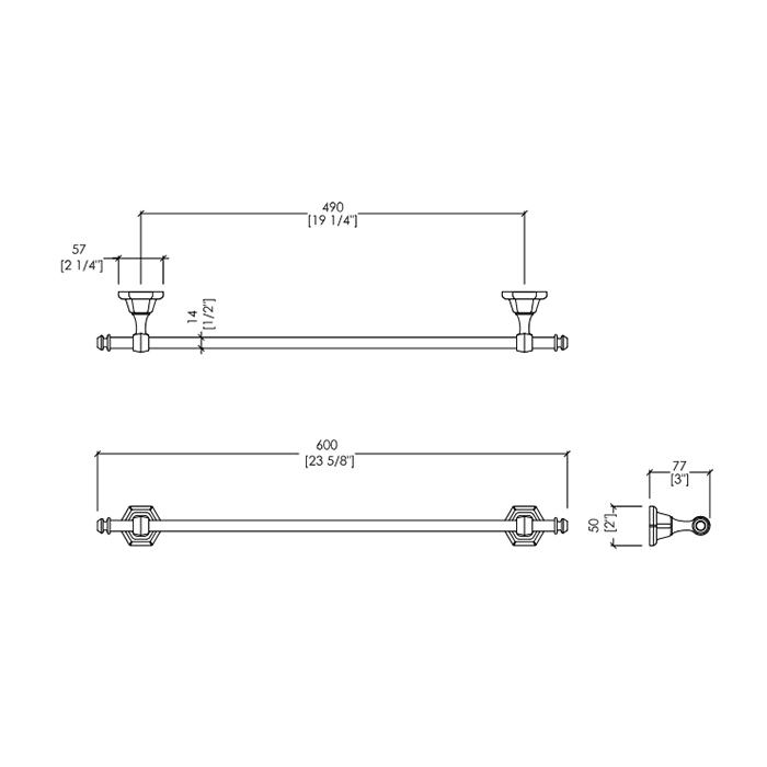 Devon&Devon Jubilee Полотенцедержатель 33 см, никель JB109NK
