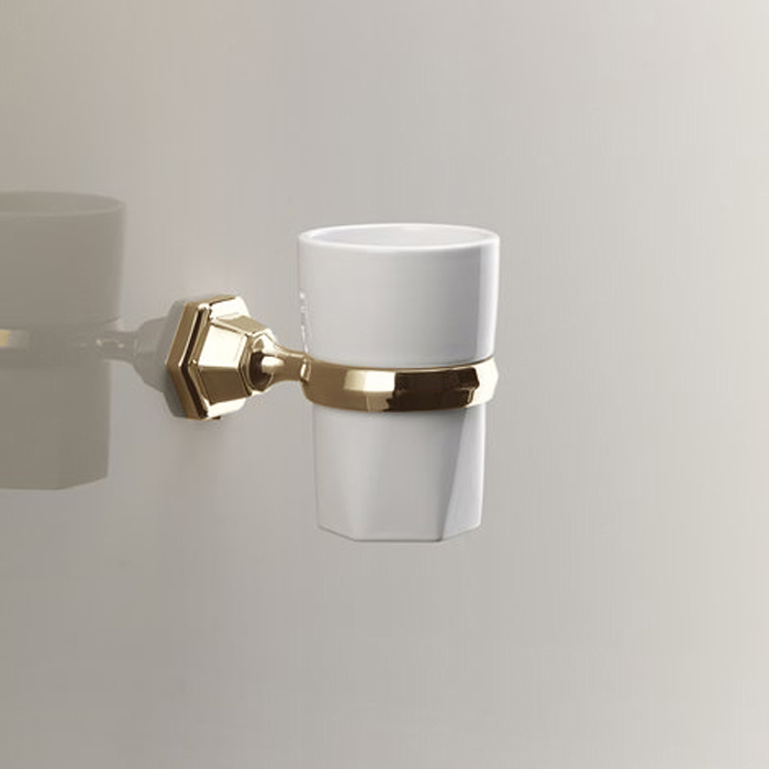 Devon&Devon Jubilee Стакан для зубных щеток подвесной, керамический, цвет: золото JB103OT