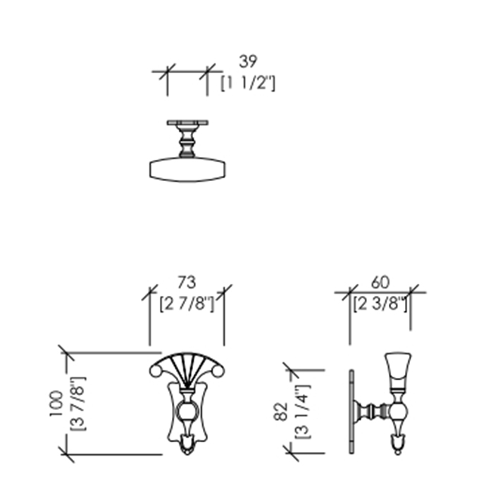 Devon&Devon Mayfair Крючок веер, золото DD111IN
