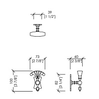 Devon&Devon Mayfair Крючок веер, золото DD111IN