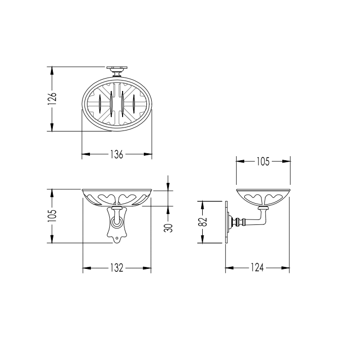 Devon&Devon Mayfair Мыльница со стеклянной чашей, подвесная, цвет: хром DD114CR