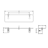 Devon&Devon Mayfair Полочка стеклянная, хром DD118CR